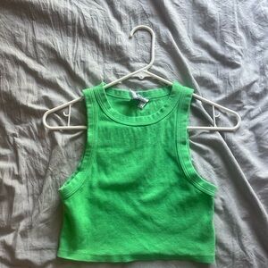 Princess Polly Lime Green Ribbed Top